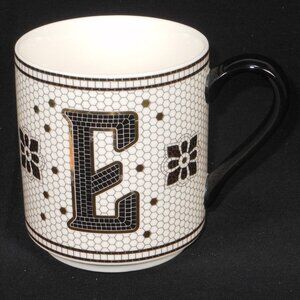 Anthropologie, letter E coffee mug